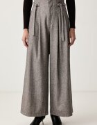 Isabelle Blanche pantaloni wide leg pentru femei cu lână