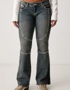 Juicy Couture blugi flared pentru femei STUD JUICY MOTO FLARE JEAN