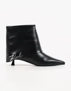 Karl Lagerfeld botine cu toc jos pentru femei din piele Pasha