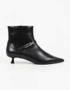 Karl Lagerfeld botine cu toc jos pentru femei din piele Pasha