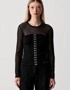 Karl Lagerfeld Jeans bluză cu corset pentru femei cu vâscoză