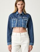 Karl Lagerfeld Jeans geacă de blugi pentru femei din bumbac
