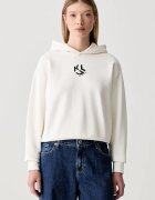 Karl Lagerfeld Jeans hanorac cu glugă pentru femei cu bumbac