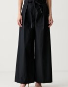 Karl Lagerfeld pantaloni wide leg pentru femei din bumbac