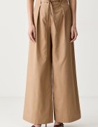 Karl Lagerfeld pantaloni wide leg pentru femei din bumbac