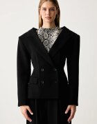 Karl Lagerfeld sacou cu două rânduri de nasturi pentru femei cu lână KL STUDIO