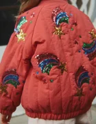 Konges Sløjd geacă bomber pentru copii JUNO SEQUIN RAINBOW BOMBER JACKET