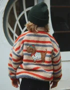 Konges Sløjd jachetă pentru copii din polar JODY EMBROIDERY TEDDY JACKET GRS