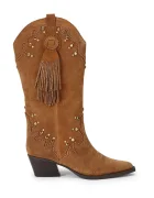 Kurt Geiger London cizme cowboy pentru femei din piele întoarsă Oxford Western Tassel