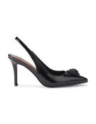 Kurt Geiger London pantofi cu toc stiletto din piele Belgravia High Sling Dr Black Patent
