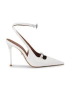 Kurt Geiger London pantofi cu toc stiletto din piele Buckle Point Court White