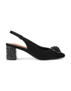 Kurt Geiger London tocuri cu călcâiul deschis din piele întoarsă Chelsea Block Sling Dr Black