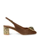 Kurt Geiger London tocuri cu călcâiul deschis din piele întoarsă Chelsea Block Slingback
