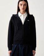 Lacoste hanorac cu fermoar și glugă pentru femei cu bumbac