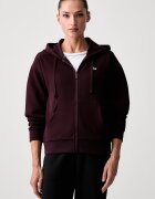 Lacoste hanorac cu fermoar și glugă pentru femei cu bumbac