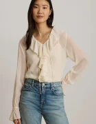 Lauren Ralph Lauren bluză cu volane pentru femei