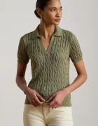 Lauren Ralph Lauren pulover cu mânecă scurtă pentru femei cu vâscoză