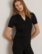 Lauren Ralph Lauren pulover cu mânecă scurtă pentru femei cu vâscoză