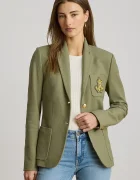 Lauren Ralph Lauren sacou cu un singur rând de nasturi pentru femei din bumbac cu elastan