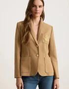 Lauren Ralph Lauren sacou cu un singur rând de nasturi pentru femei din bumbac cu elastan