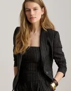 Lauren Ralph Lauren sacou cu un singur rând de nasturi pentru femei din in