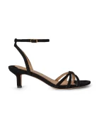 Lauren Ralph Lauren sandale cu toc jos din piele întoarsă Kendyl Kttn