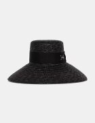 LE SH KA headwear LE SH KA Pălărie cu boruri largi pentru femei Black Straw Veil