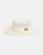 LE SH KA headwear LE SH KA pălărie de paie pentru femei Double Chain Pearl Canotier