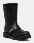 Love Moschino botine cu toc plat pentru femei din piele