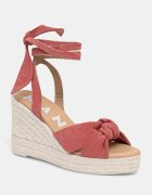 Manebi sandale wedges din piele întoarsă Wedge Espadrilles With Knot