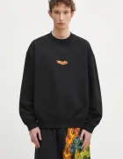 Marcelo Burlon hanorac de bumbac County Flame Boxy Crewneck Black Red