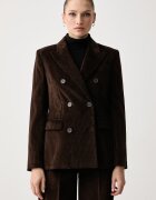 Max&Co sacou cu două rânduri de nasturi de damă din catifea reiată OPUNZIA