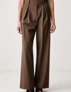 MM6 MAISON MARGIELA pantaloni straight pentru femei cu amestec de lână