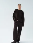 MUUV. pantaloni wide leg pentru femei din bumbac cu elastan FIGEE