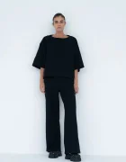 MUUV. pantaloni wide leg pentru femei din bumbac MOAI