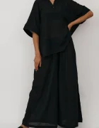 MUUV. pantaloni wide leg pentru femei din bumbac NOCHE
