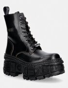 New Rock bocanci cu platformă pentru femei din piele ANTIK NEGRO REVES CUERO