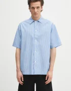 NORSE PROJECTS cămașă din bumbac Mads Poplin Stripe SS