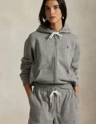 Polo Ralph Lauren hanorac cu fermoar și glugă pentru femei cu bumbac