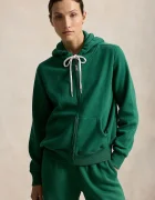 Polo Ralph Lauren hanorac cu fermoar și glugă pentru femei cu bumbac