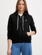 Polo Ralph Lauren hanorac cu fermoar și glugă pentru femei din bumbac