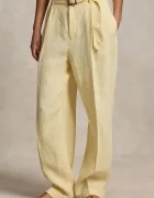 Polo Ralph Lauren pantaloni wide leg pentru femei din in