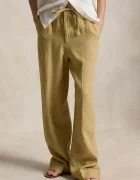 Polo Ralph Lauren pantaloni wide leg pentru femei din in