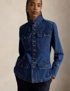 Polo Ralph Lauren sacou cu un singur rând de nasturi pentru femei din denim