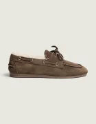 Posa loafers slip-on pentru femei din piele întoarsă Boat Loafer
