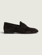 Posa mocasini pentru femei din piele întoarsă Penny Loafer