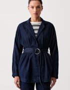 rag & bone sacou cu un singur rând de nasturi pentru femei din denim Mandi