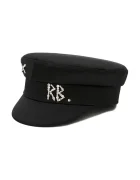 RUSLAN BAGINSKIY beretă cu cozoroc pentru femei Crystal-embellished Satin Baker Boy Cap