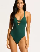Seafolly costum de baie dintr-o singură piesă pentru femei Deep V