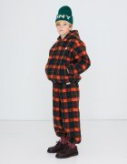 Tinycottons hanorac cu fermoar și glugă pentru copii din polar RED CHECK SHERPA HOODIE
